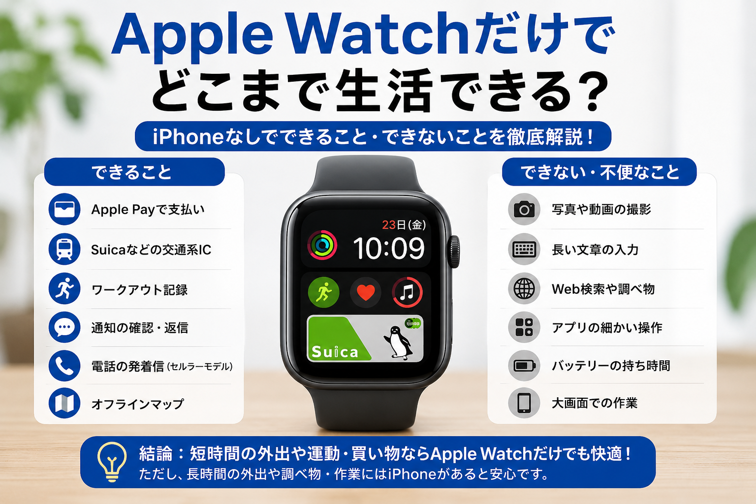 Apple Watchだけでどこまで生活できるか